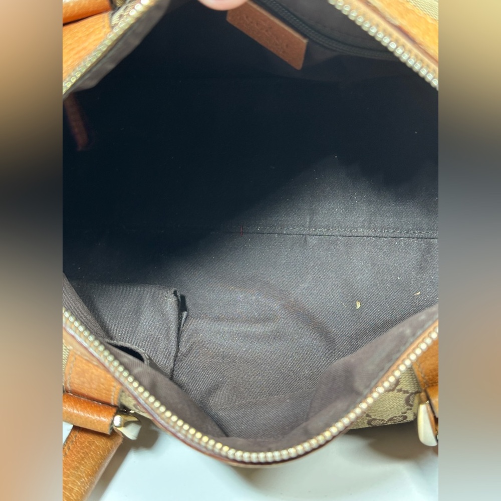 GUCCI Mini Boston Bag Abby GG Canvas BRW Distressed Designer Hand Bag Authentic - Picture 16 of 16